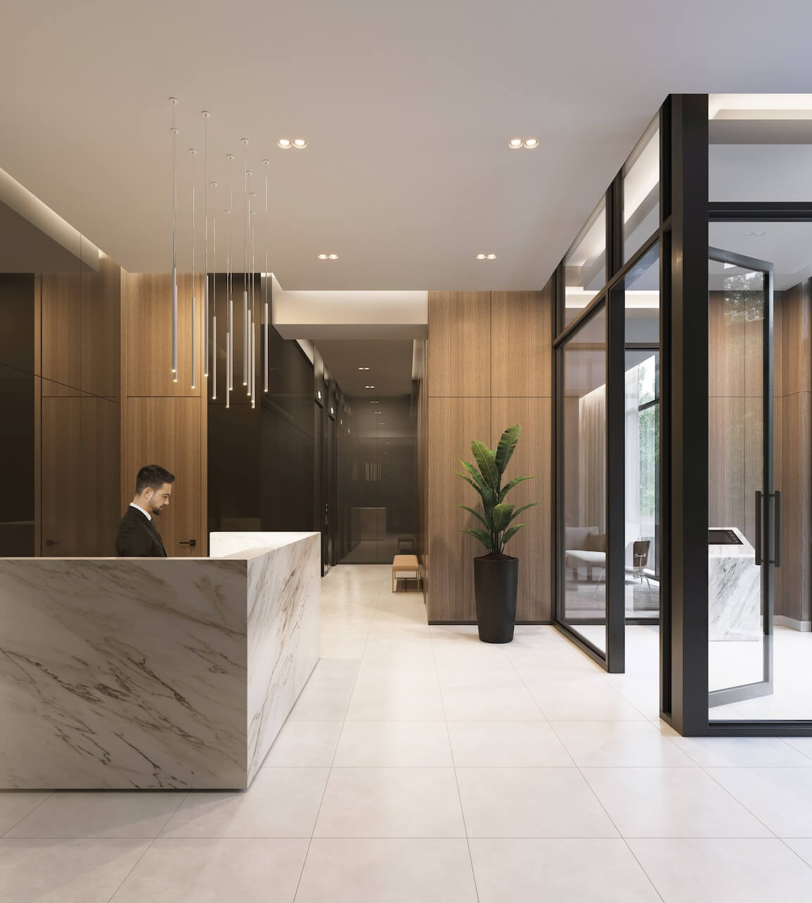 Rendering of The Leaside lobby