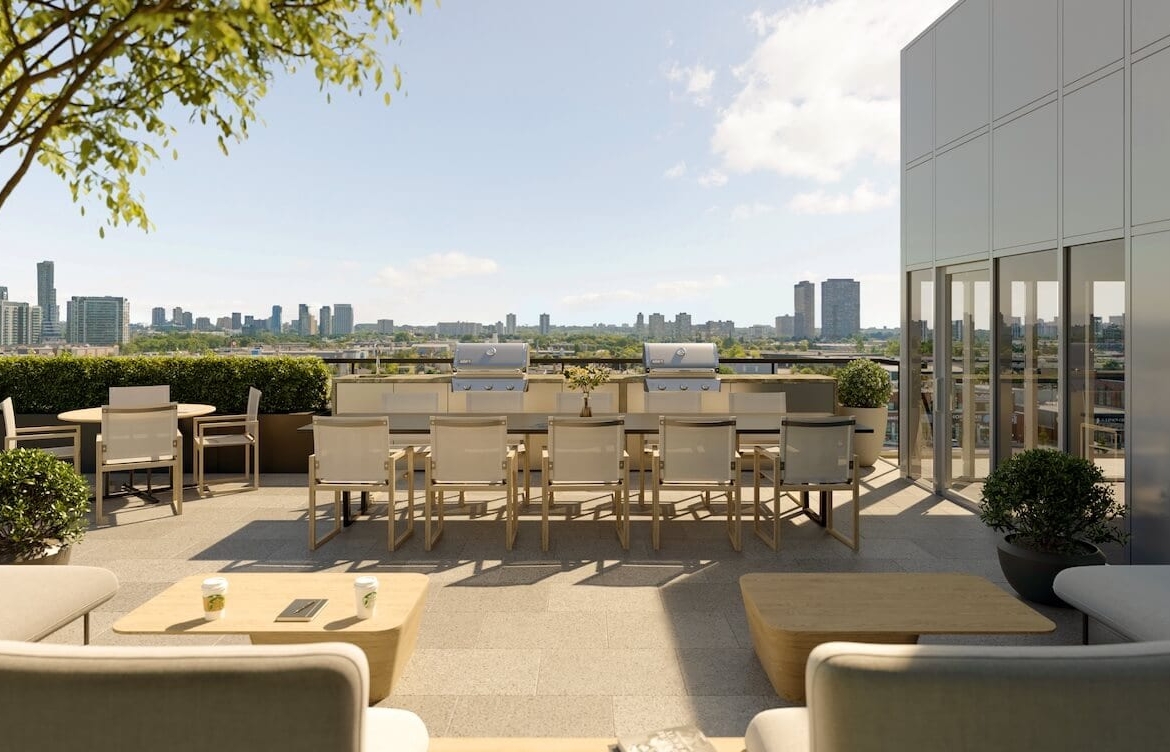 Rendering of The Leaside rooftop exterior