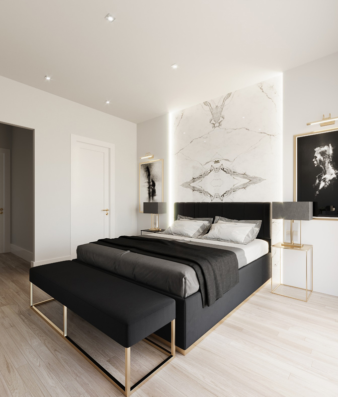 Rendering of Hillhurst Towns interior bedroom.