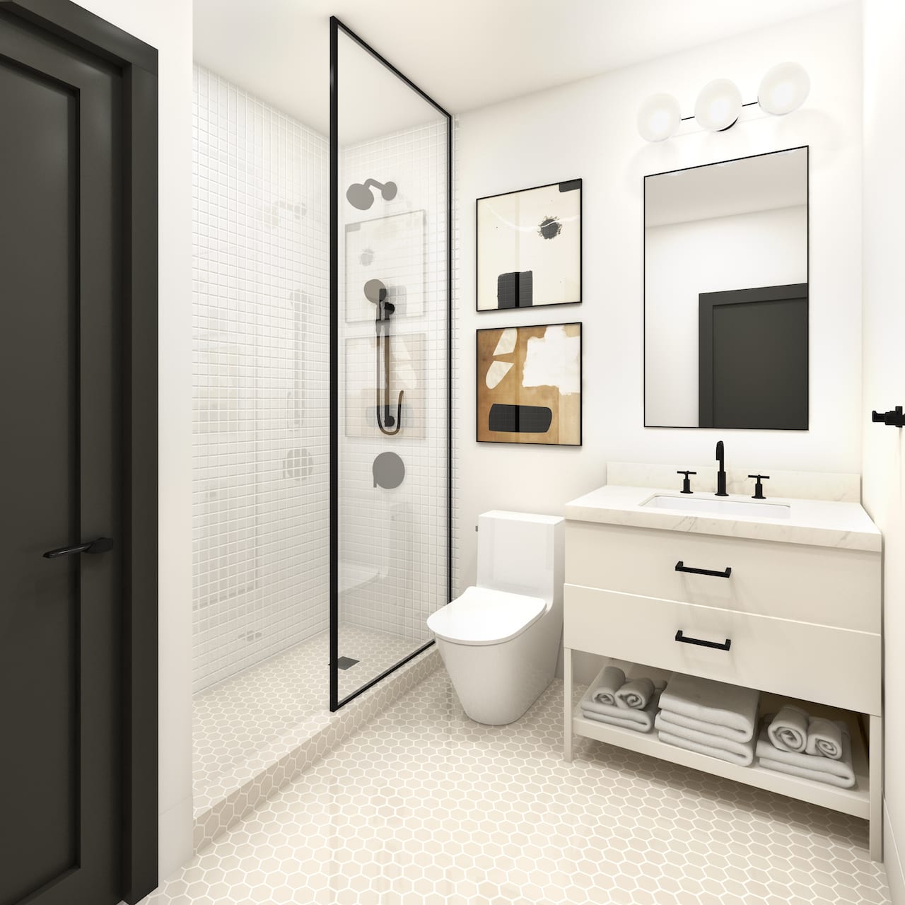 Rendering of Radio Arts Condos suite interior bath