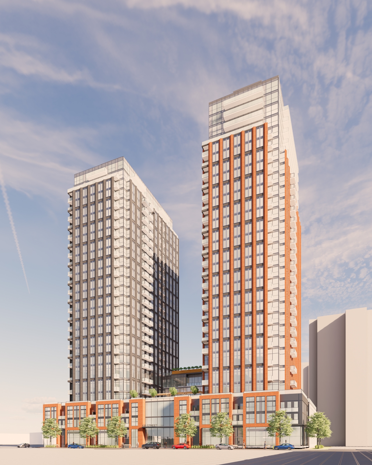 Exterior rendering of SmartCentres Thornhill Condos in Vaughan.