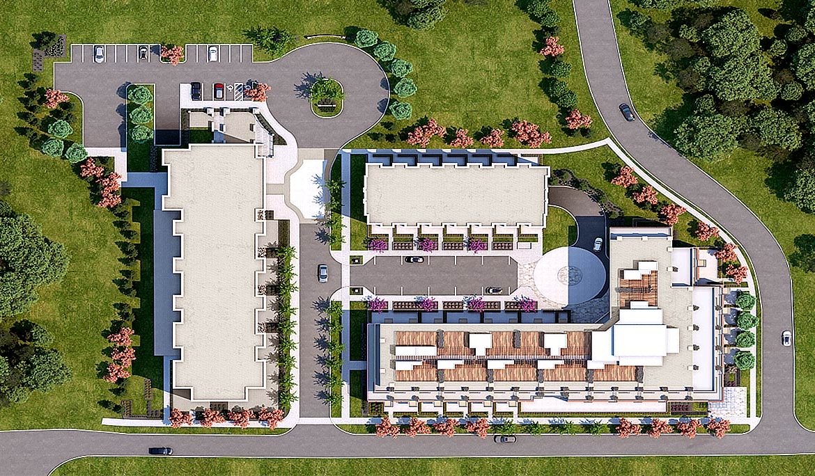 The Mill Landing condos aerial siteplan.