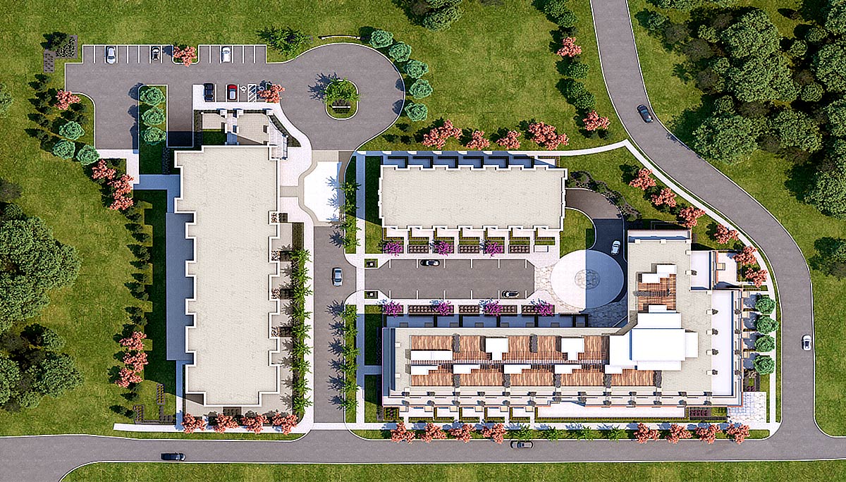 The Mill Landing condos aerial siteplan.