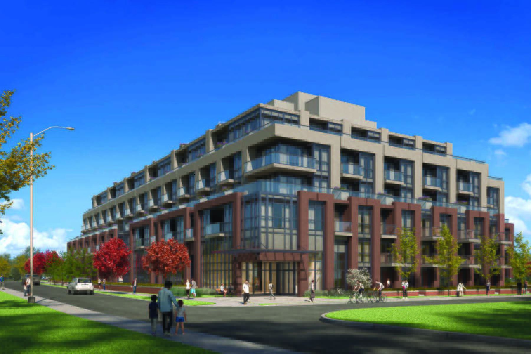 Exterior rendering of The Mill Landing condos in Georgetown.