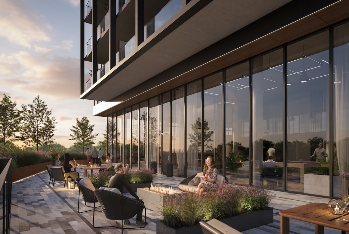 Rendering of Grand Central Mimico The Buckingham terrace