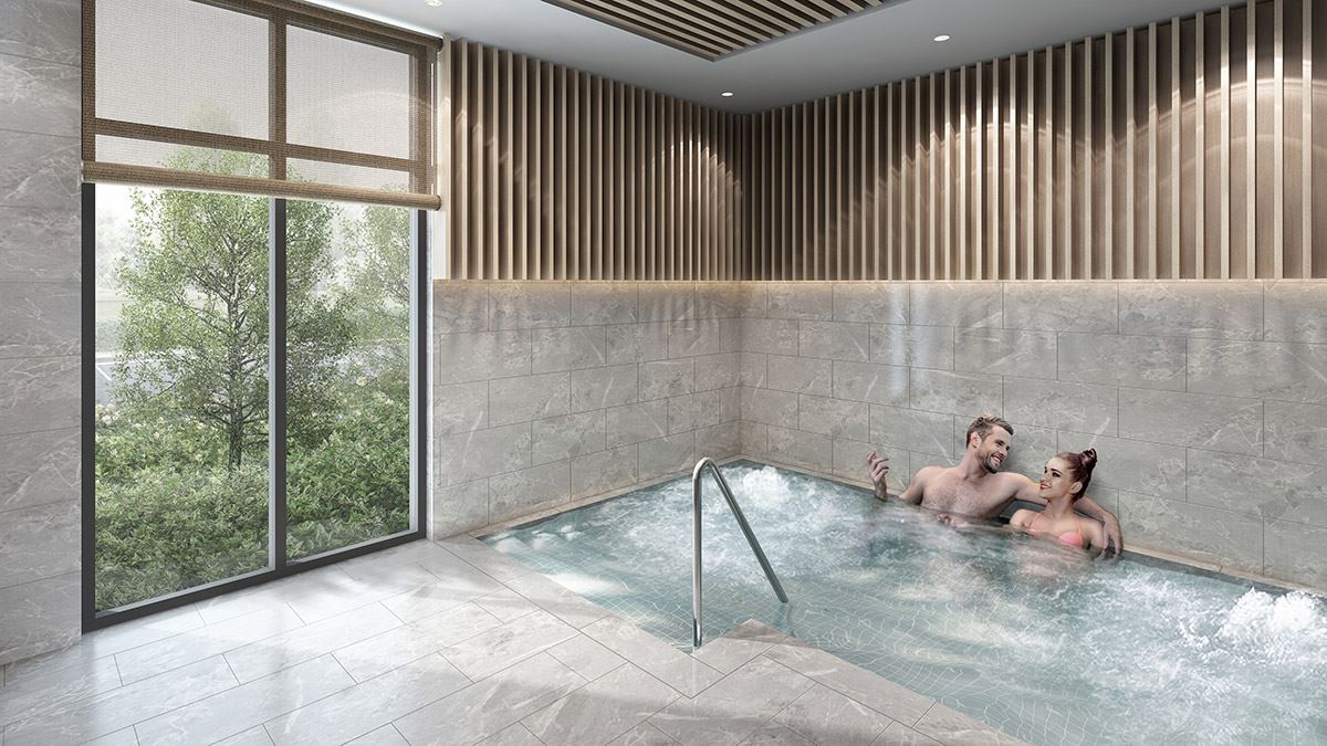 Rendering of Canvas on the Rouge Condos jacuzzi.