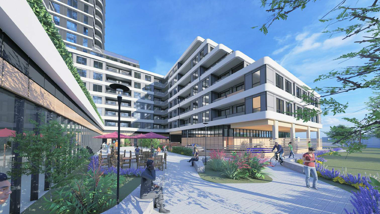 Rendering of 2993 Sheppard East Condos retail at ground-level.