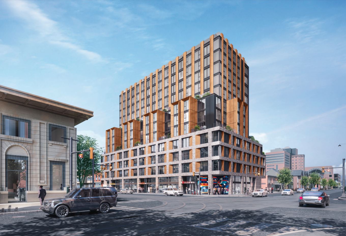 Exterior rendering of 419 College Street Condos in Toronto