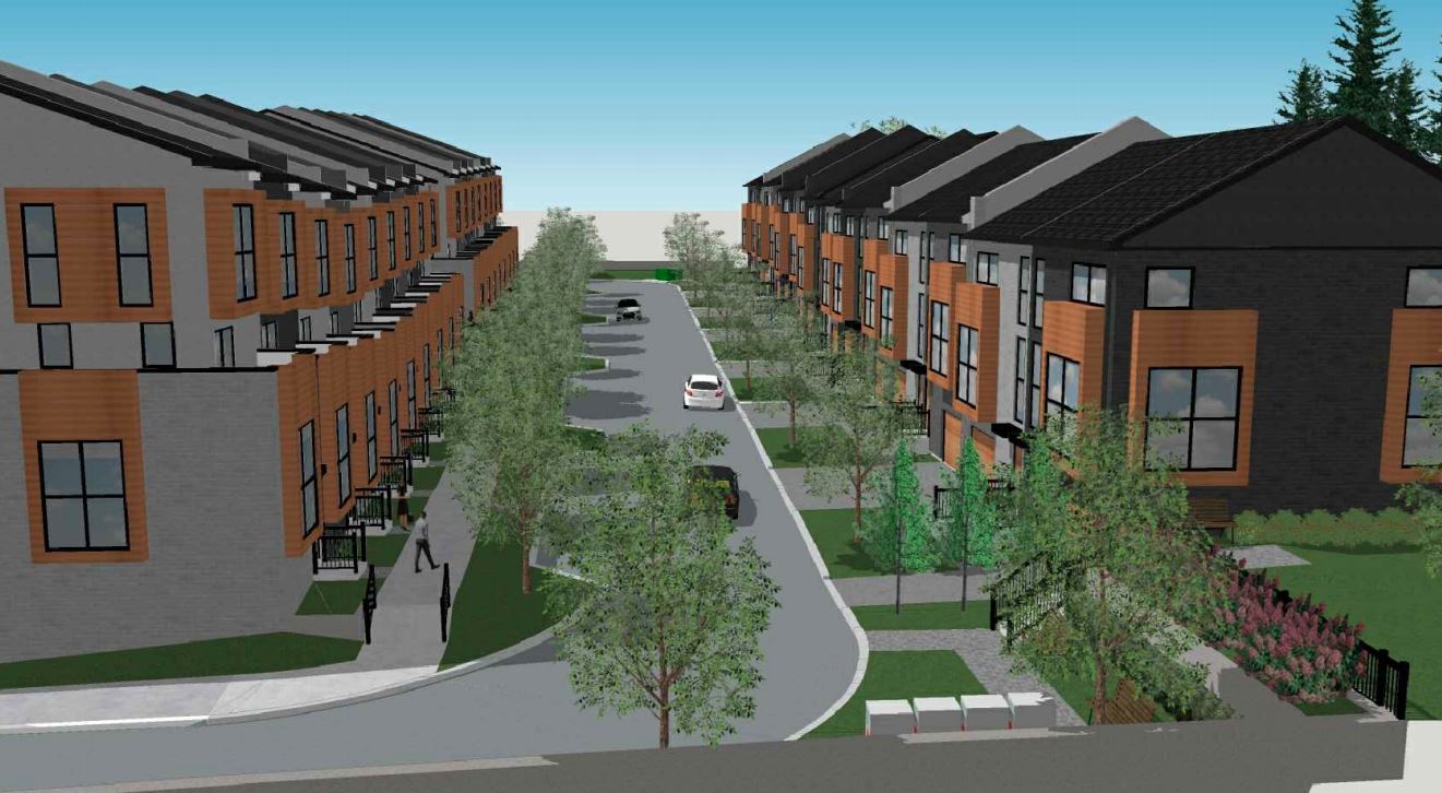 Exterior rendering of 448 Markham Road Towns neighbourhood.