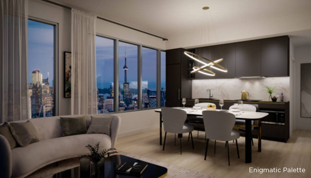 Rendering of 8 Wellesley Residences suite interior Enigmatic Palette