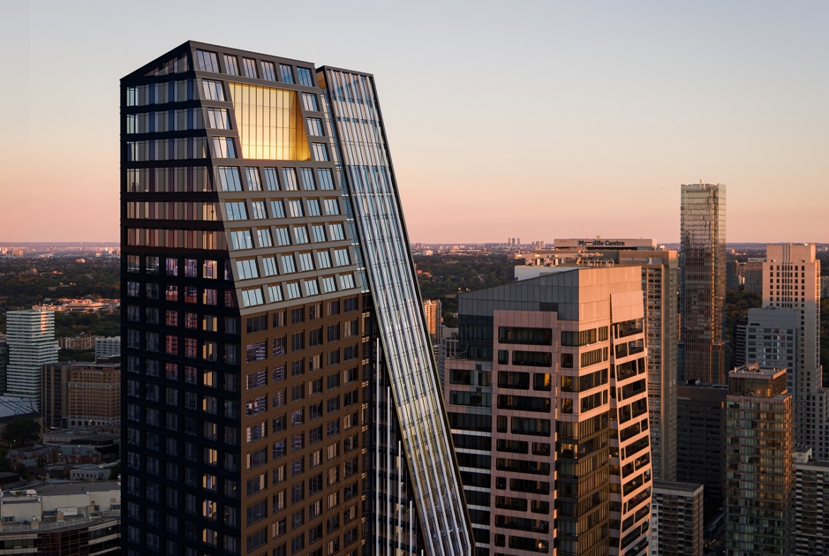 Exterior rendering of 8 Wellesley Residences in Toronto