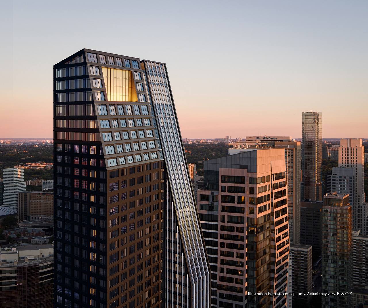 Exterior rendering of 8 Wellesley Residences in Toronto