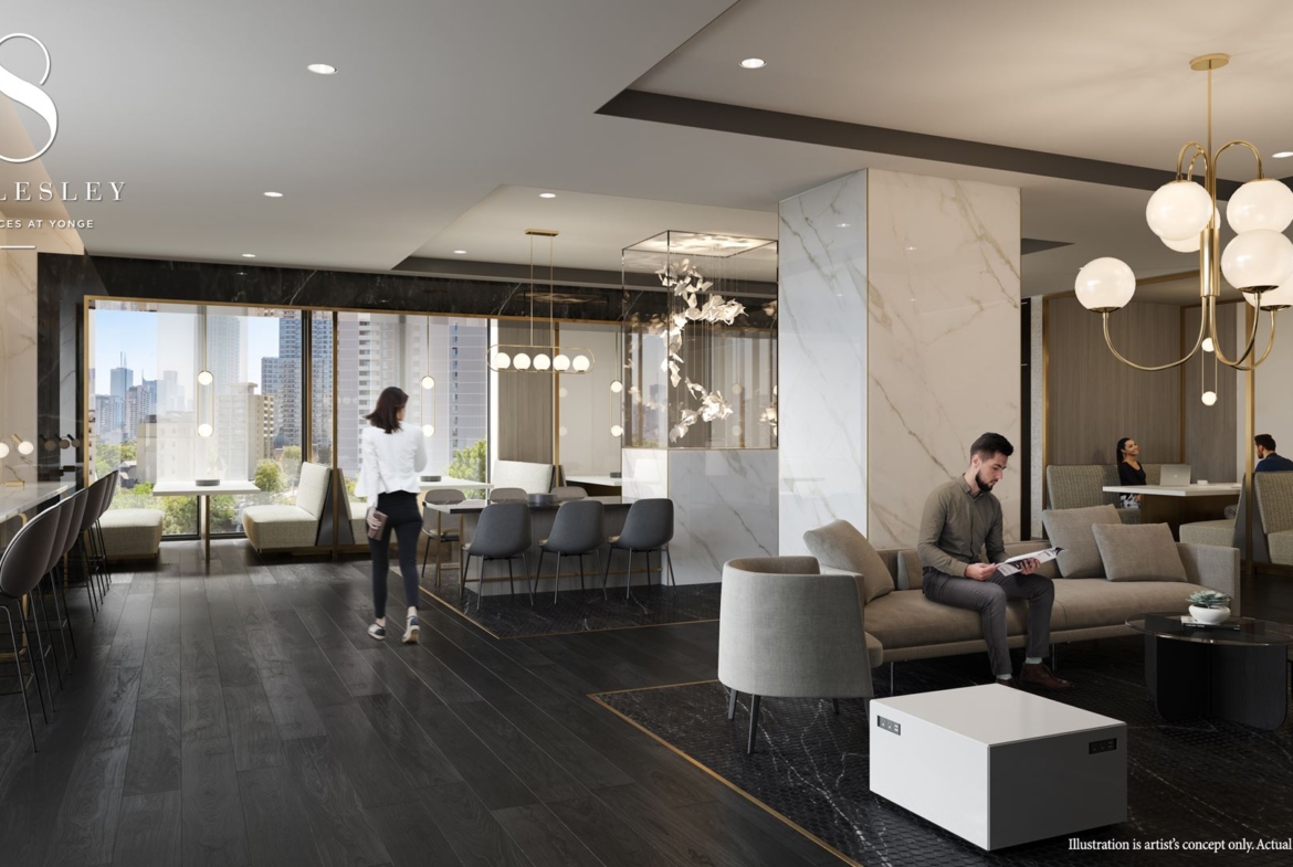 Rendering of 8 Wellesley Residences party room
