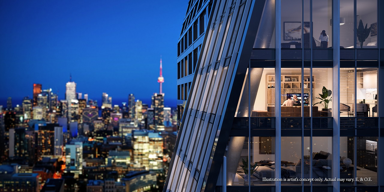 Exterior rendering of 8 Wellesley Residences view of different suites