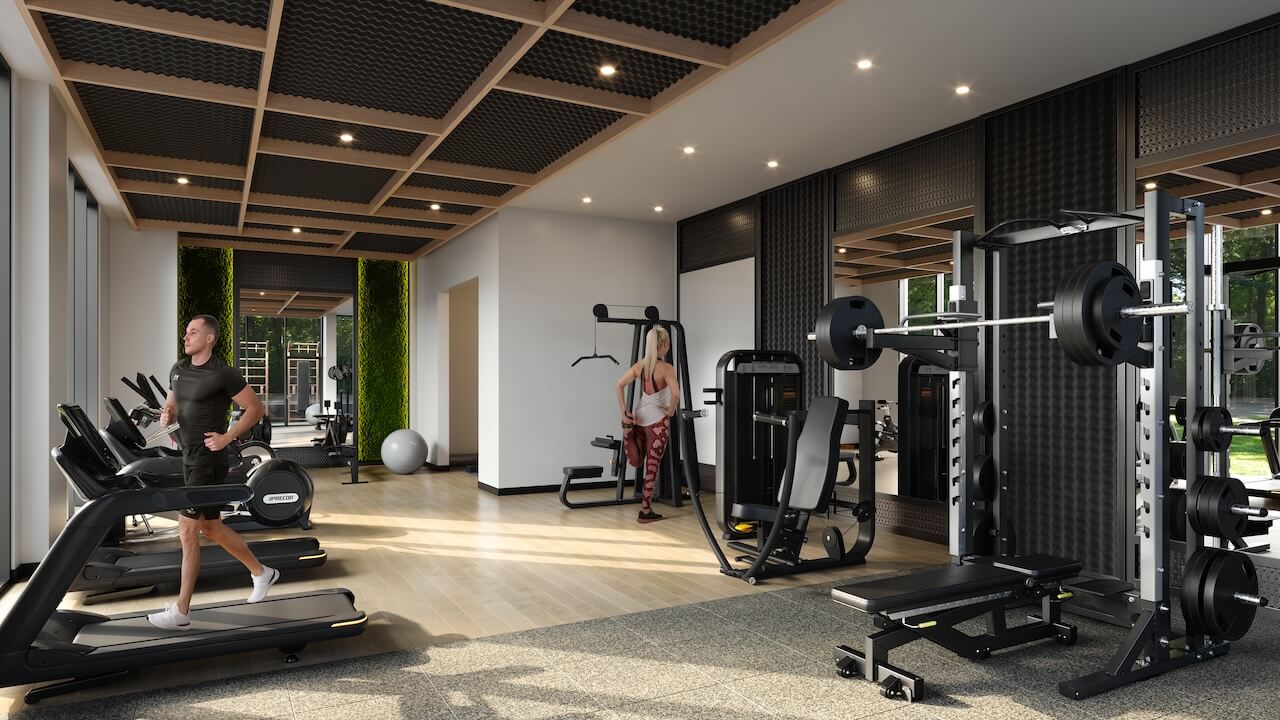 Rendering of Cliffside Condos interior gym