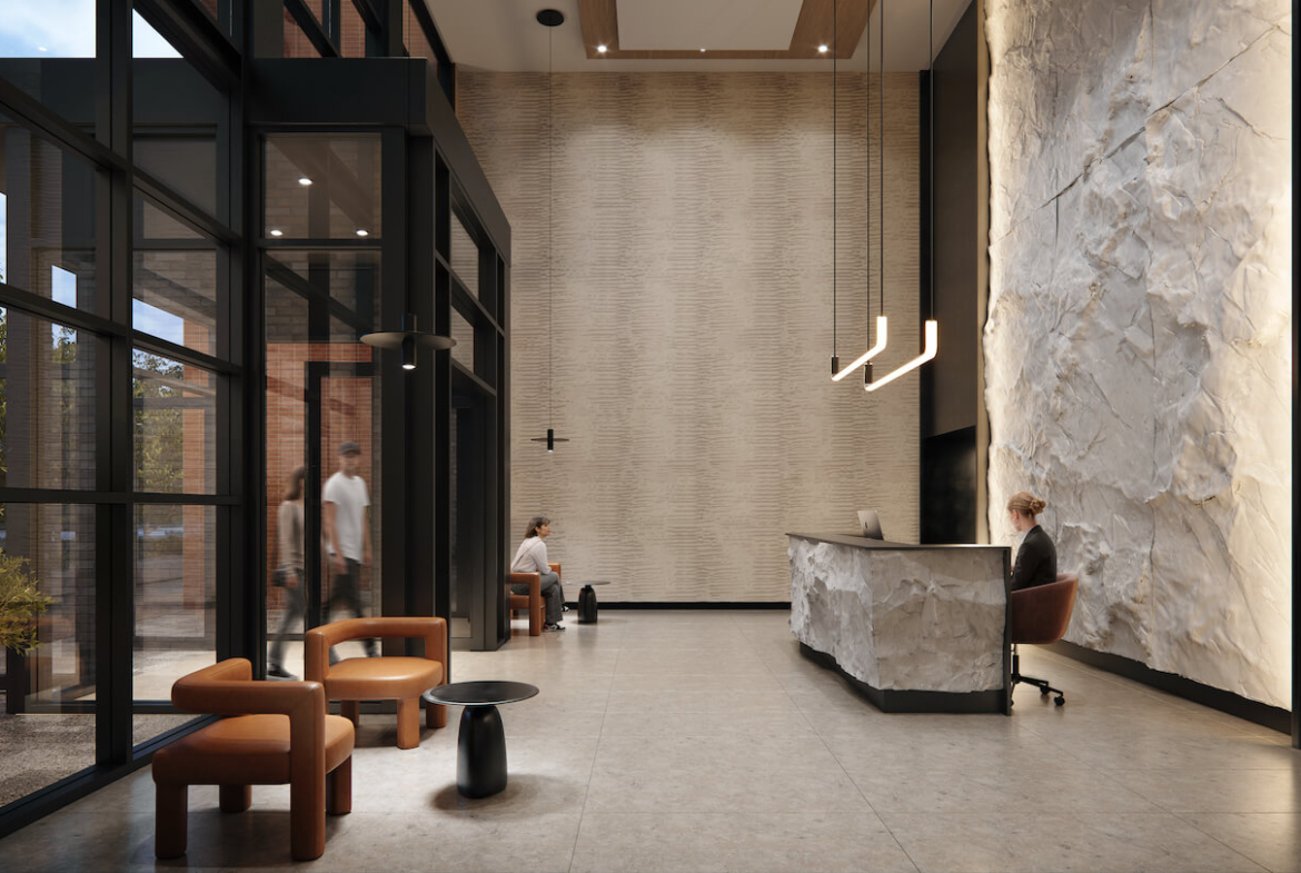 Rendering of Cliffside Condos interior lobby