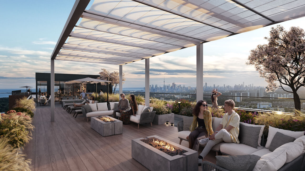 Rendering of Cliffside Condos exterior rooftop terrace