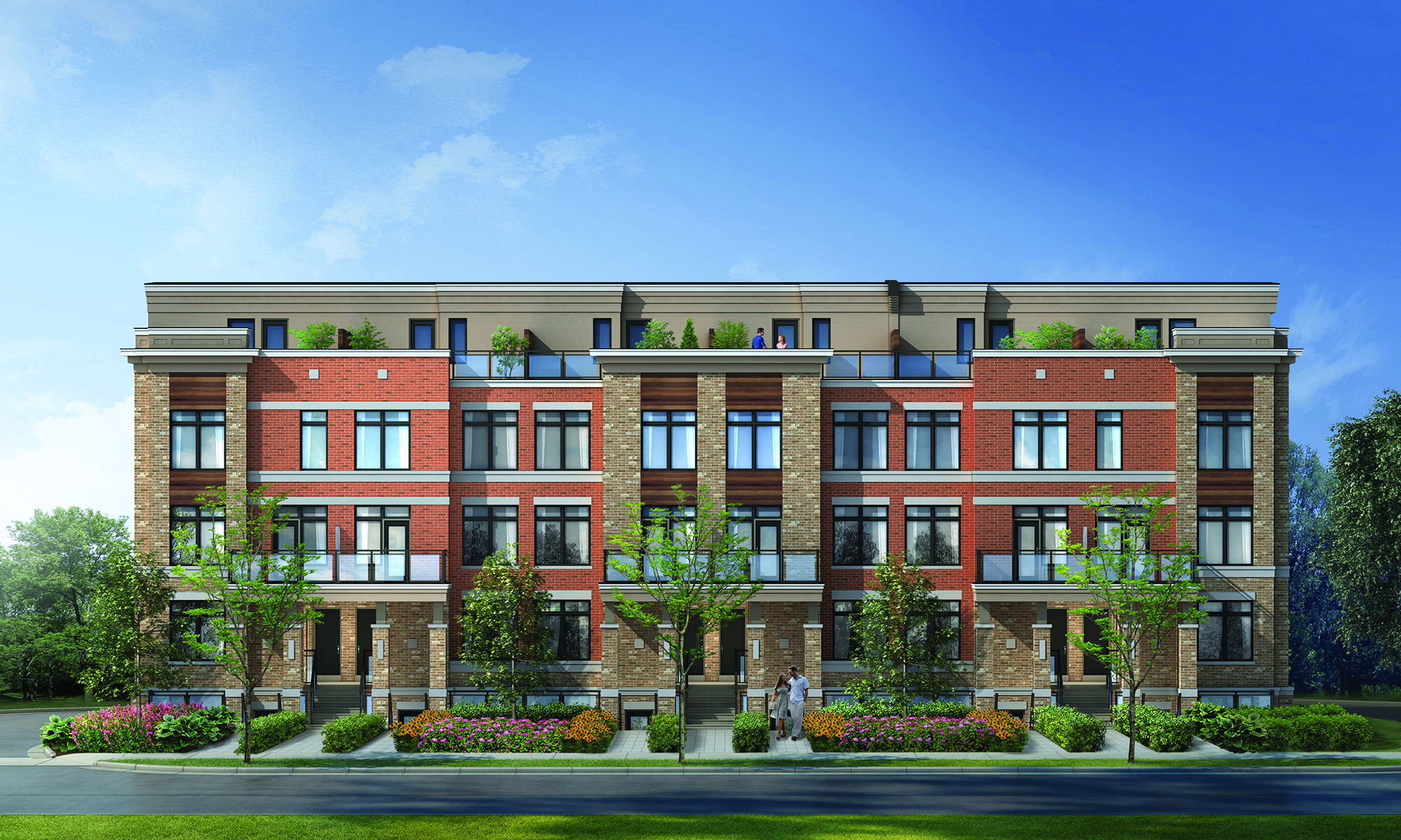 Exterior rendering of High Point Urban Towns in Richmond Hill.