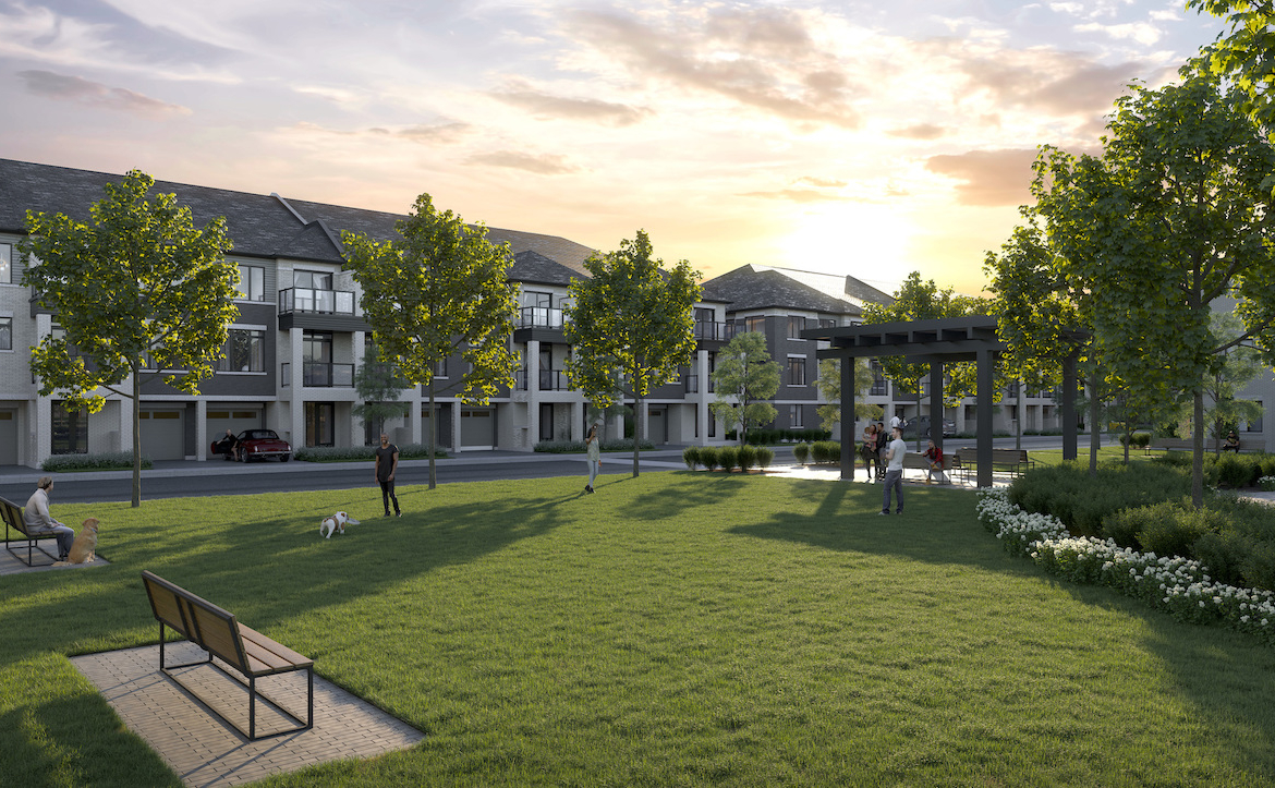 Rendering of Cachet ParQ Towns amenity garden.