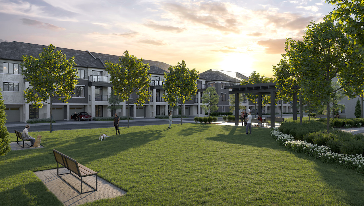 Rendering of Cachet ParQ Towns amenity garden.