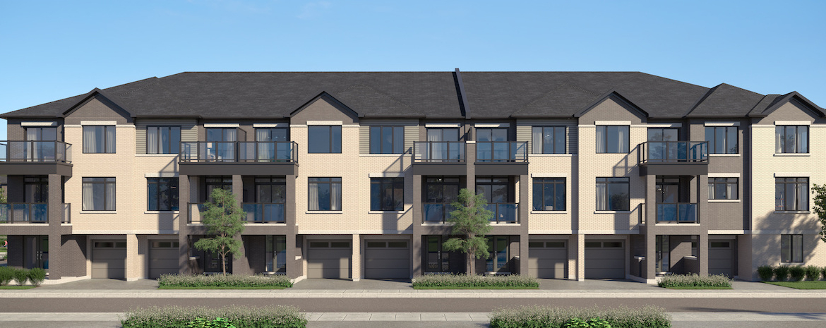 Rendering of Cachet ParQ Towns back-to-back elevation 2 exterior.