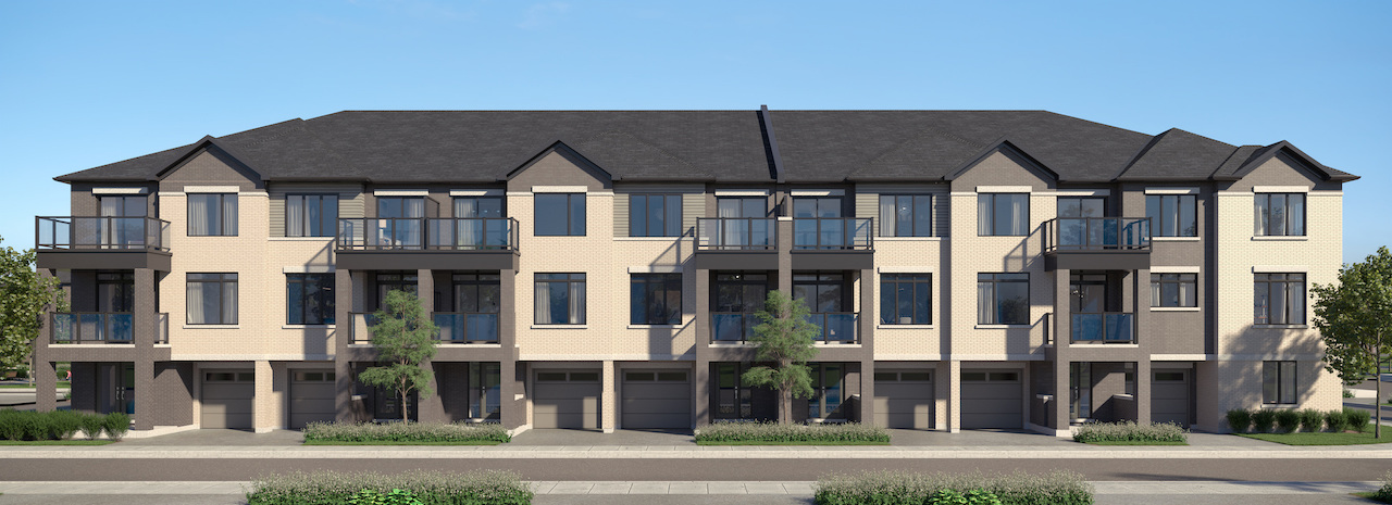 Rendering of Cachet ParQ Towns back-to-back elevation 2 exterior.