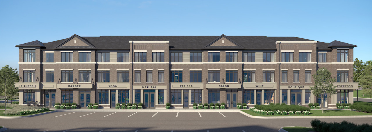 Rendering of Cachet ParQ Towns live work front exterior.