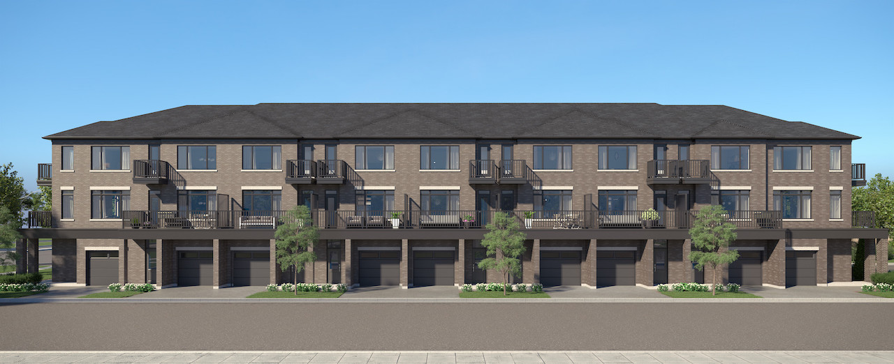 Rendering of Cachet ParQ Towns live work rear exterior.