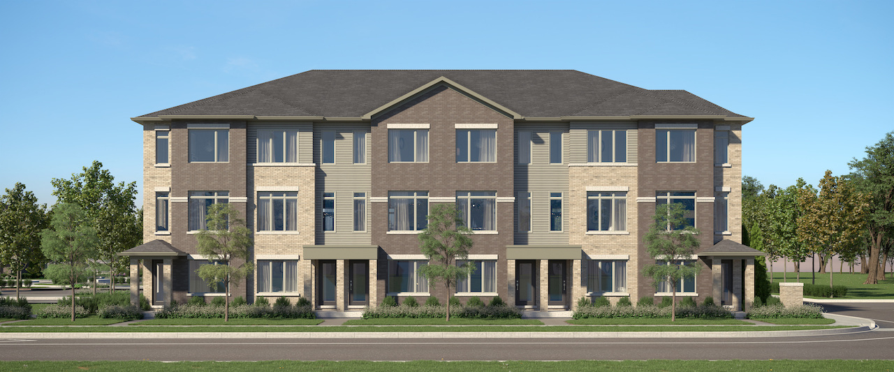 Rendering of Cachet ParQ Towns rear lane front exterior.
