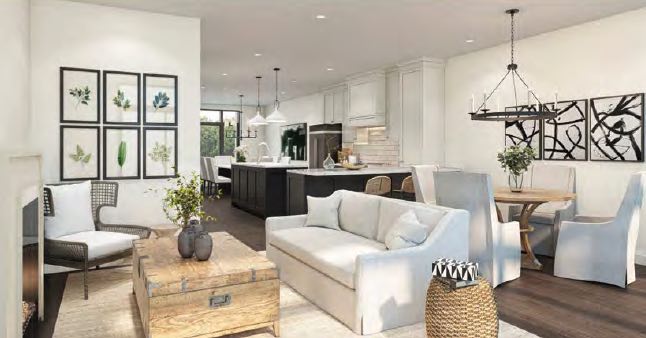 Greenhill Towns rendering interior living room.