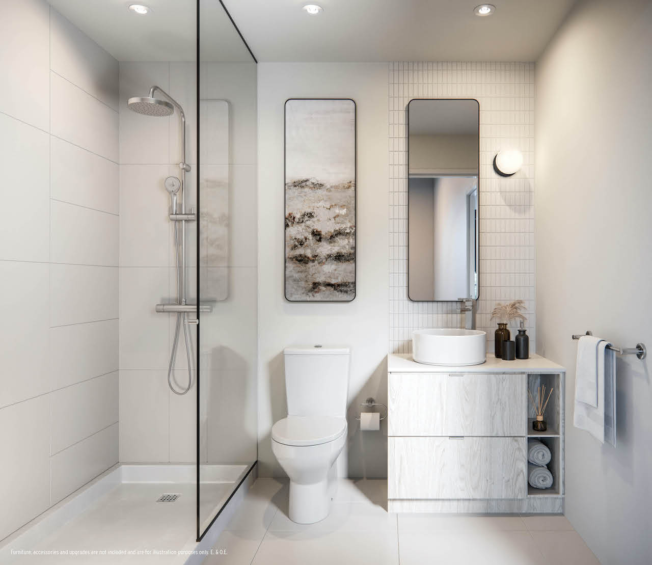 Rendering of Perch Condos suite bathroom