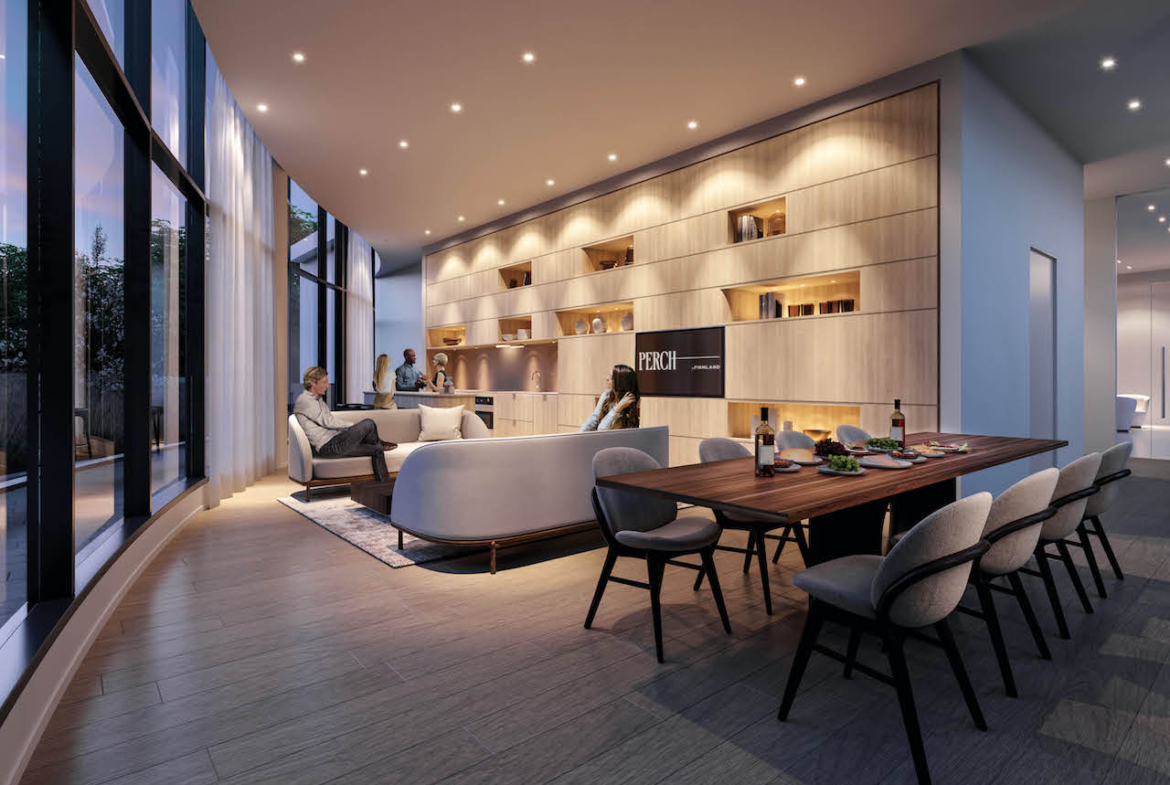 Rendering of Perch Condos party room