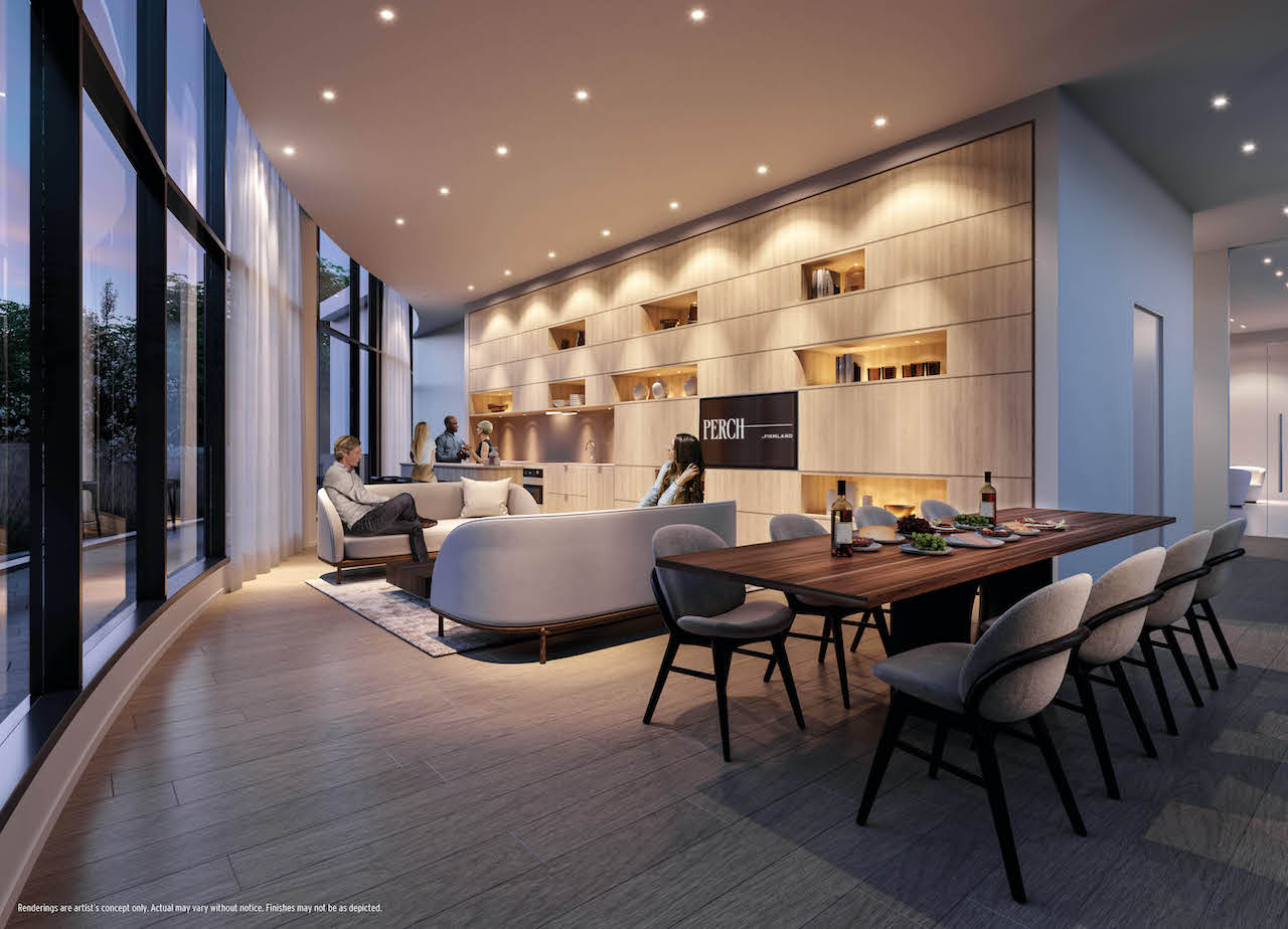 Rendering of Perch Condos party room