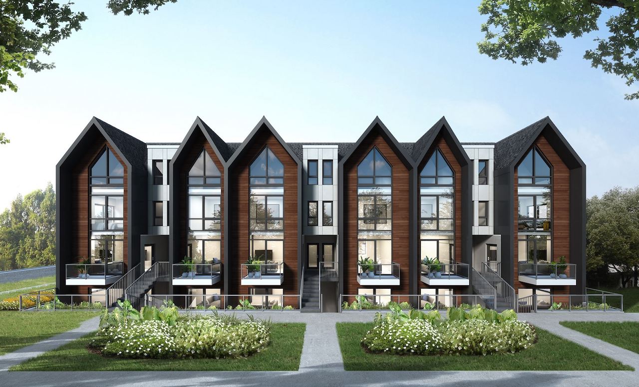 Exterior rendering of The Boho Condos front-facing.