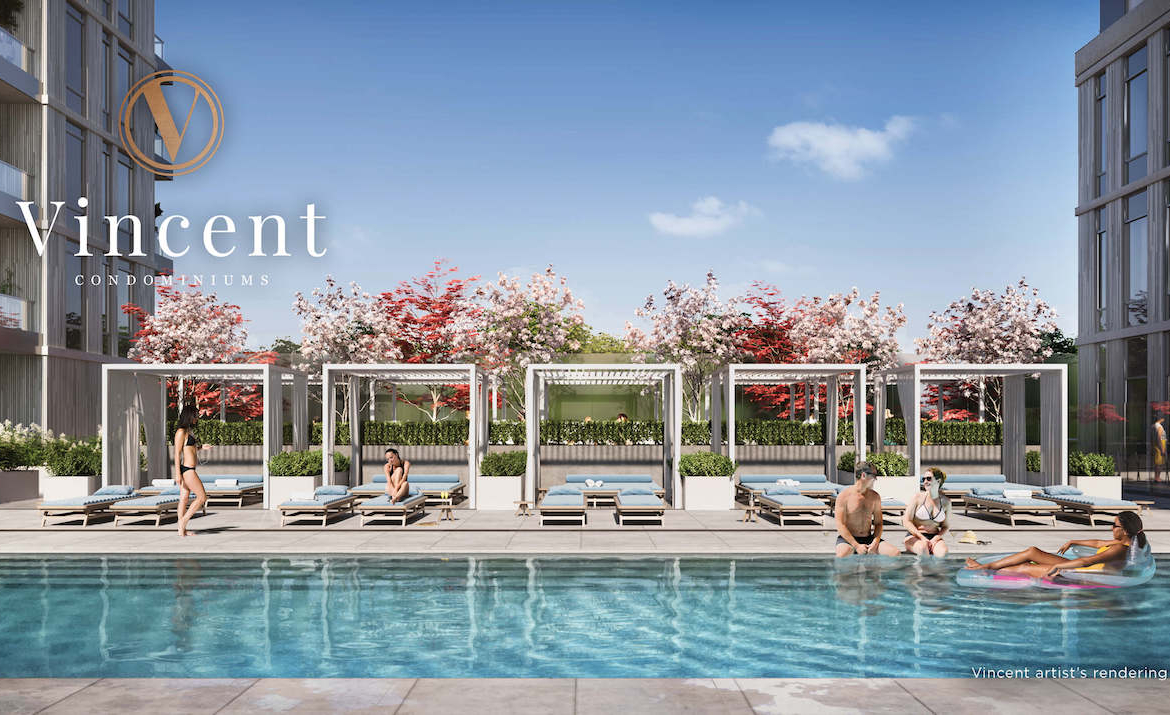 Rendering of Vincent Condos outdoor pool