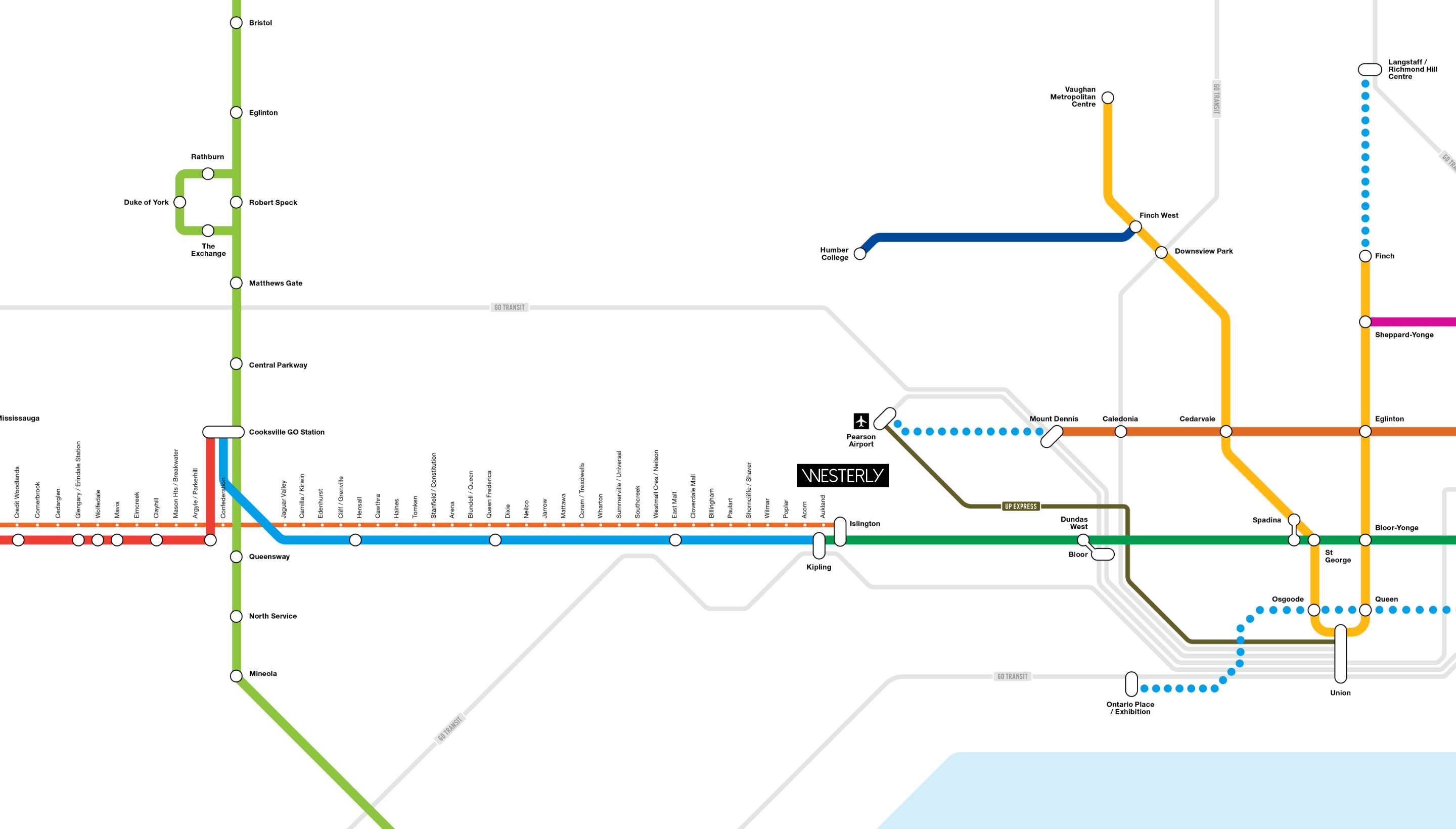 Westerly Condos Transit Map for new BRT Line in Etobicoke, Toronto.