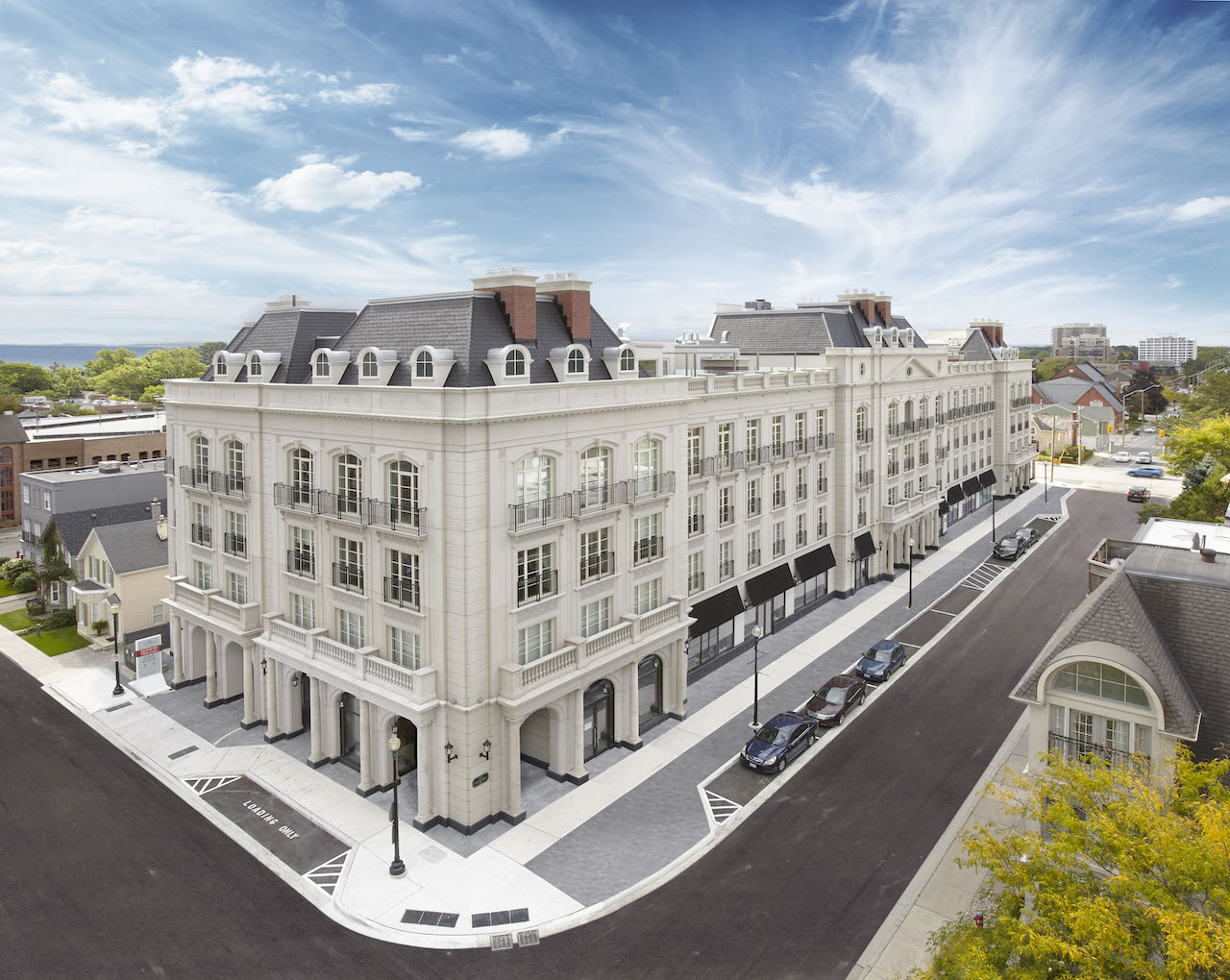 Exterior rendering of The Randall Residences during the day.