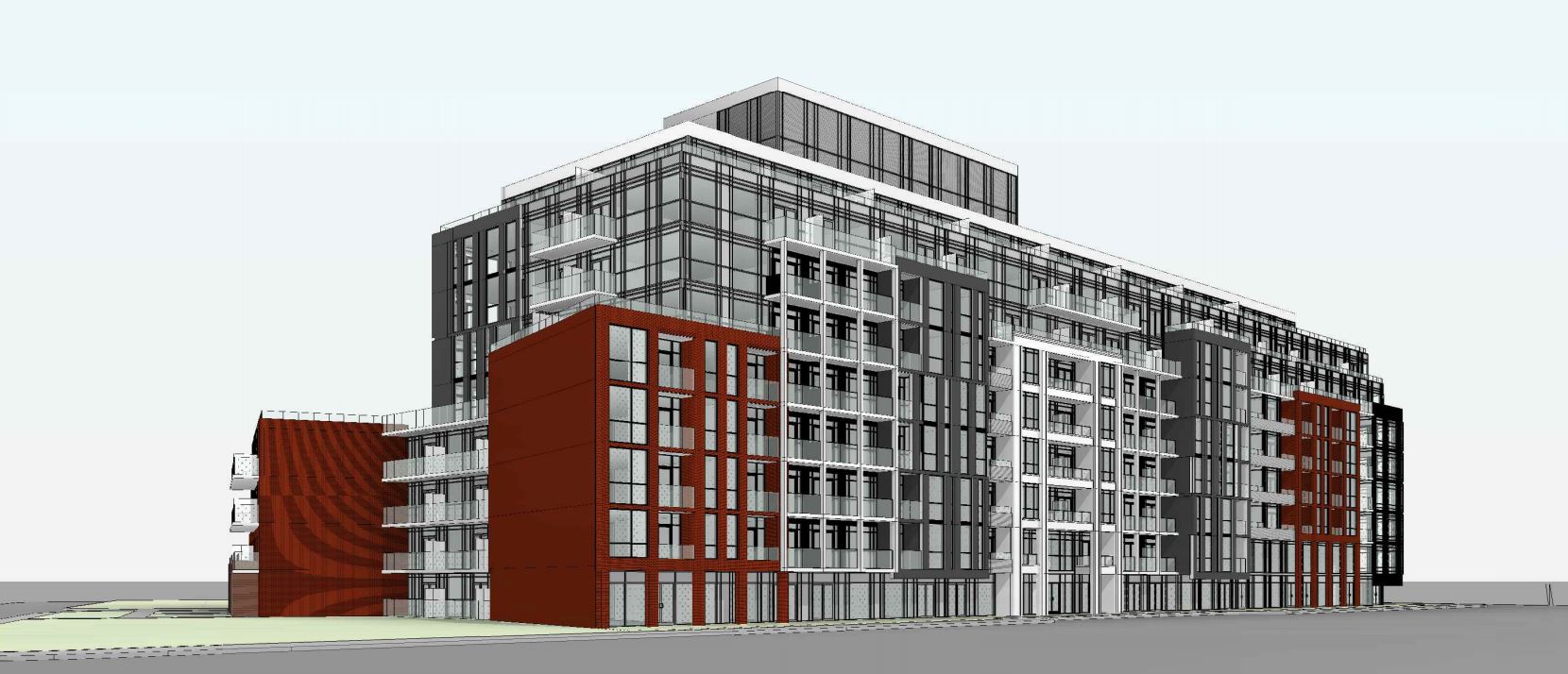 Exterior rendering of 1615 Kingston Road Condos angle 1.