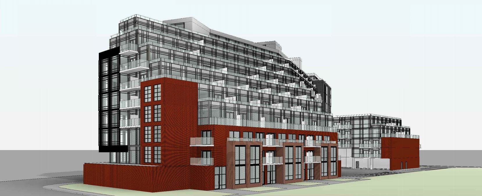 Exterior rendering of 1615 Kingston Road Condos angle 2.