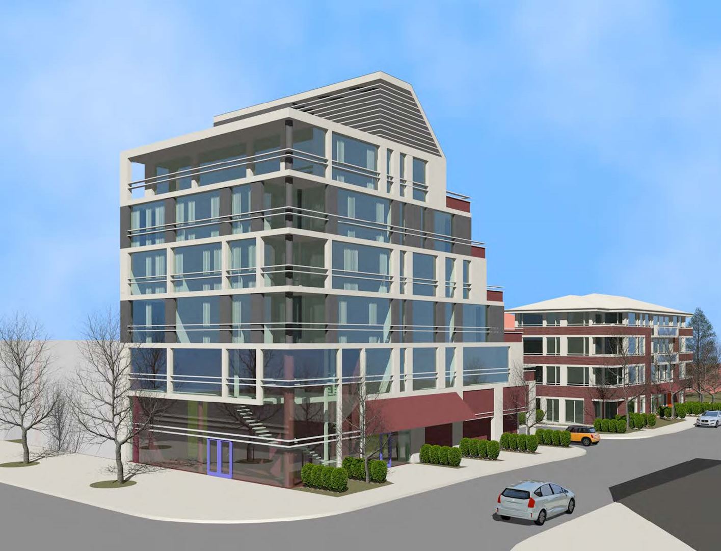 Exterior rendering of 3471 Lake Shore Boulevard West Condos in Etobicoke.