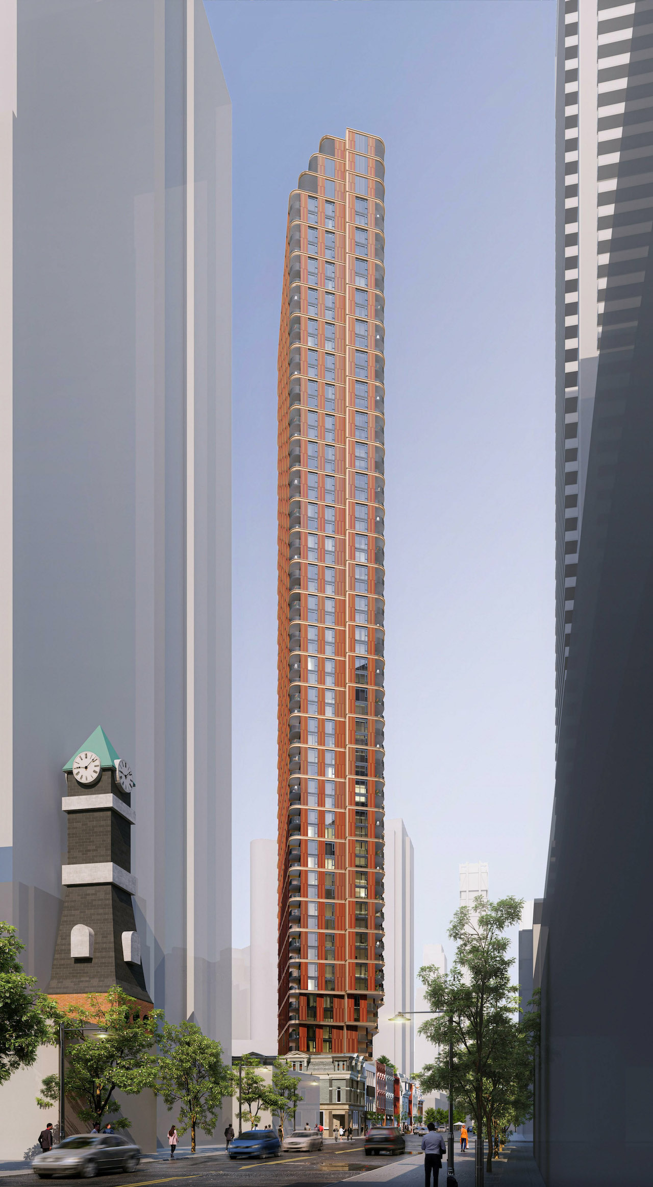 Rendering of 510 Yonge Condos exterior full-view.