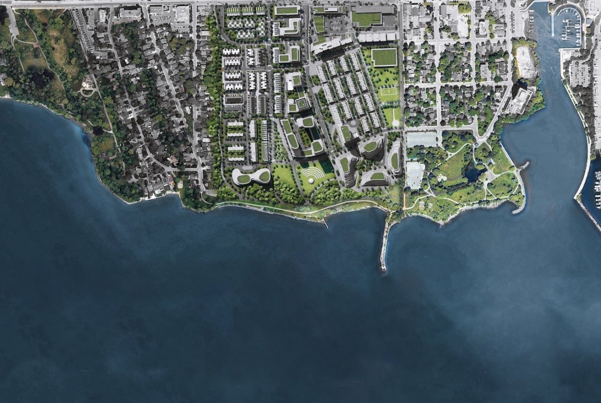 Rendering of Brightwater Towns aerial top-view