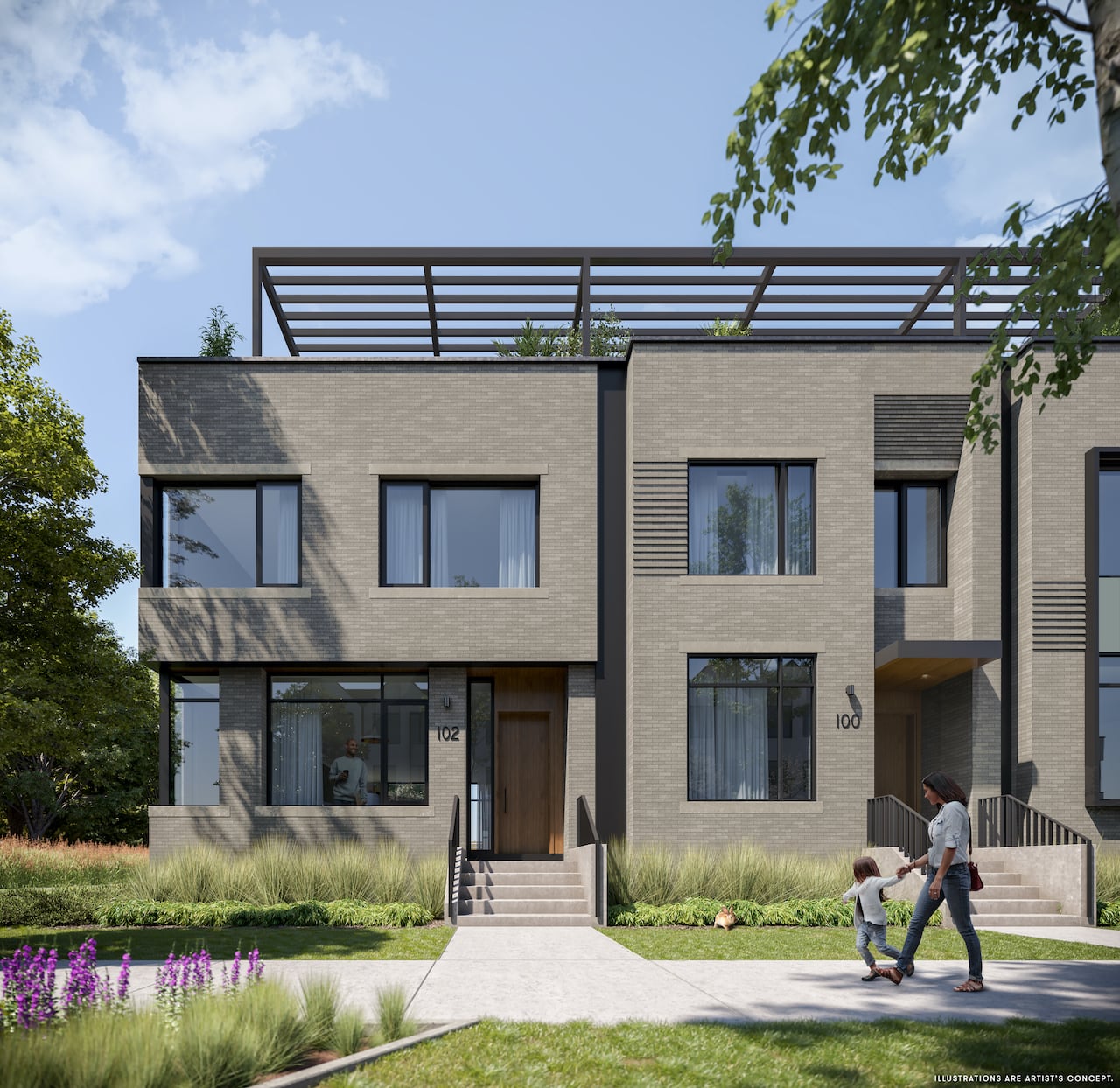 Rendering of Brightwater Towns mew collection exterior style 2