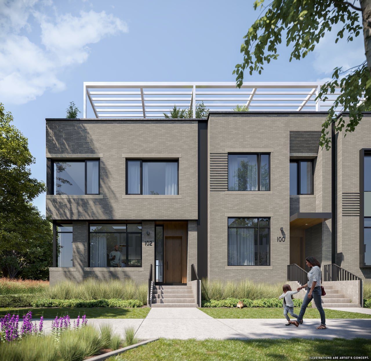 Rendering of Brightwater Towns mew collection exterior style 3