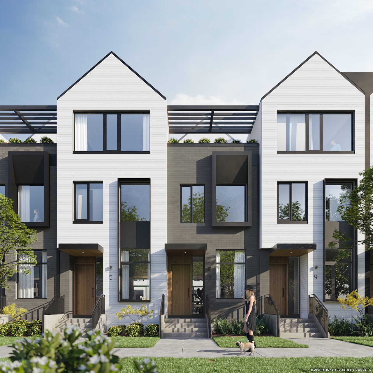Rendering of Brightwater Towns trial collection exterior style 1