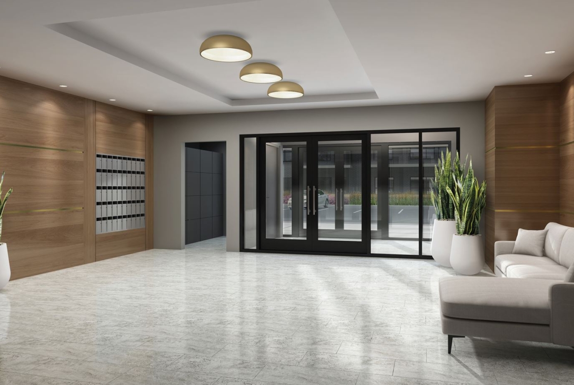 Rendering of Lackner Ridge Condos lobby.