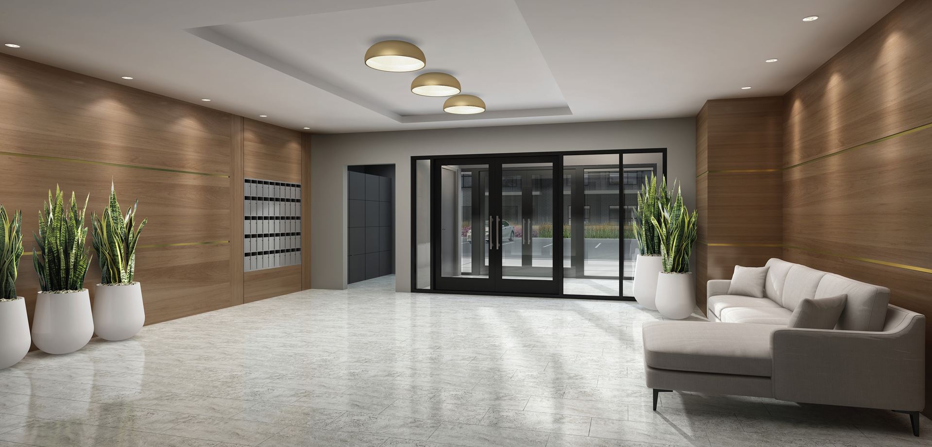 Rendering of Lackner Ridge Condos lobby.