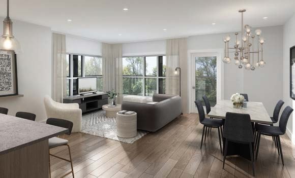 Rendering of Lackner Ridge Condos suite living room.