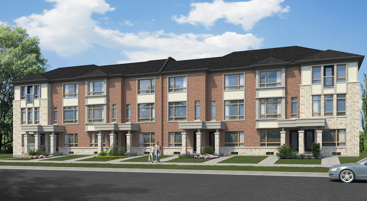 Exterior rendering of The Village at Highland Creek Townhomes