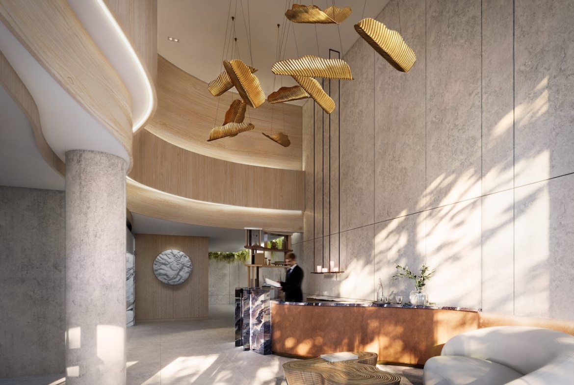 Rendering of Akra Living lobby